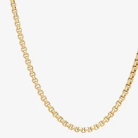 Made Italy Mens 14K Gold 20 Inch Box Chain Necklace