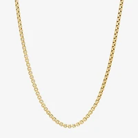 Made Italy Mens 14K Gold 20 Inch Box Chain Necklace