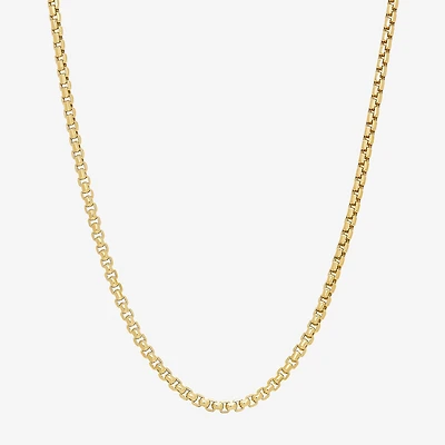 Made Italy Mens 14K Gold 20 Inch Box Chain Necklace