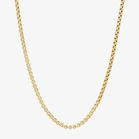 Made Italy Mens 14K Gold 20 Inch Box Chain Necklace