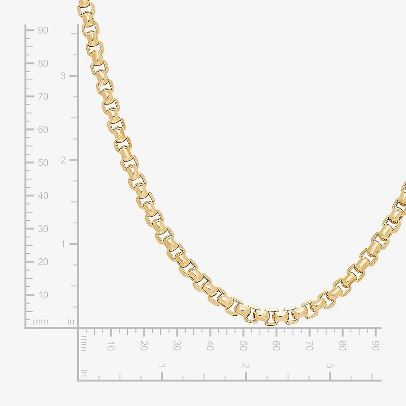 Made Italy Mens 14K Gold 20 Inch Box Chain Necklace