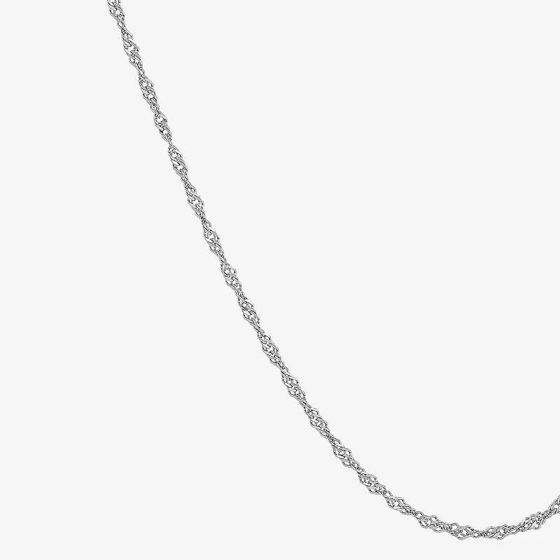 Womens 14K Gold Inch Singapore Chain Necklace