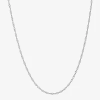 Womens 14K Gold Inch Singapore Chain Necklace