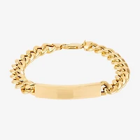 Made in Italy Mens 14K Gold 8 1/2 Inch Hollow Curb Id Bracelet
