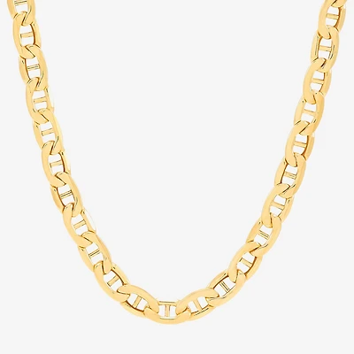 Made in Italy Mens 10K Gold 22 Inch Mariner Chain Necklace