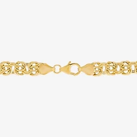 Made in Italy Womens 14K Gold 8 Inch Hollow Byzantine Chain Bracelet