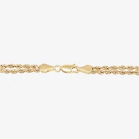 Womens 10K Gold Hollow Heart 7.5 Inch Link Bracelet