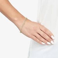 Womens 10K Gold Hollow Heart 7.5 Inch Link Bracelet