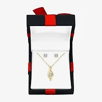 Yes, Please! Womens 1/10 CT. T.W. Lab Grown White Diamond 14K Gold Over Silver 2-pc. Jewelry Set