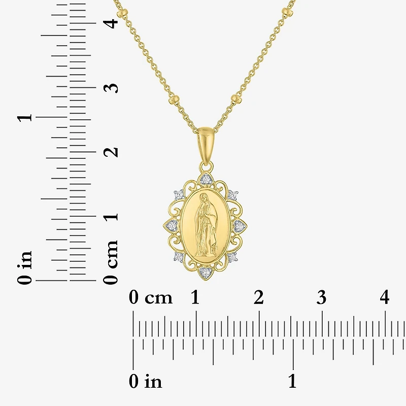 Yes, Please! (G-H, Si2-I1) Womens White Diamond Accent 14K Gold Over Silver 18 Inch Rosary Necklace