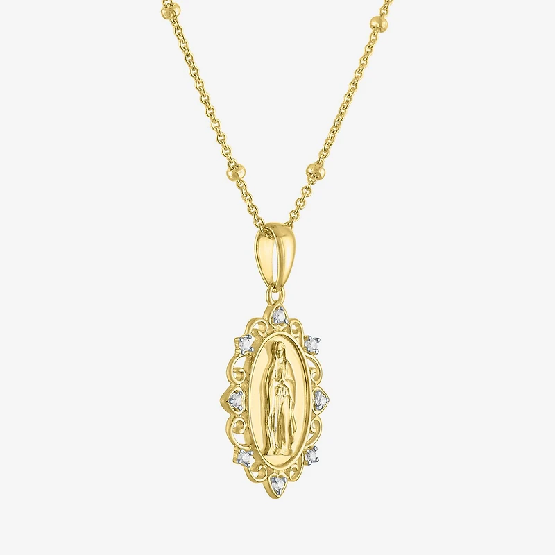 Yes, Please! (G-H, Si2-I1) Womens White Diamond Accent 14K Gold Over Silver 18 Inch Rosary Necklace