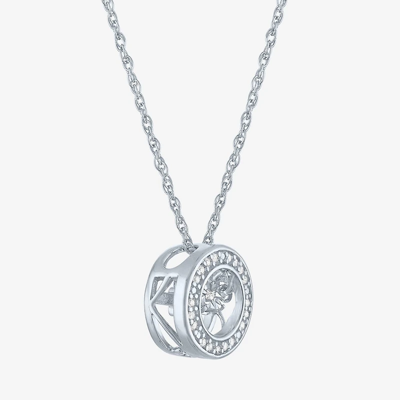 Yes, Please! (G-H, Si2-I1) Womens Diamond Accent Lab Grown White Diamond Accent Sterling Silver 18 Inch Pendant Necklace
