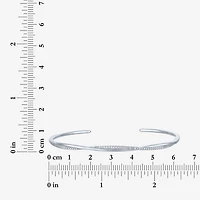 Yes, Please! Womens Diamond Accent White Diamond Accent Sterling Silver Cuff Bracelet