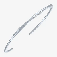 Yes, Please! Womens Diamond Accent White Diamond Accent Sterling Silver Cuff Bracelet