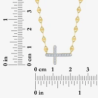 Yes, Please! (G-H, Si2-I1) Womens Lab Grown White Diamond Accent 14K Gold Over Silver Cross 18 Inch Pendant Necklace