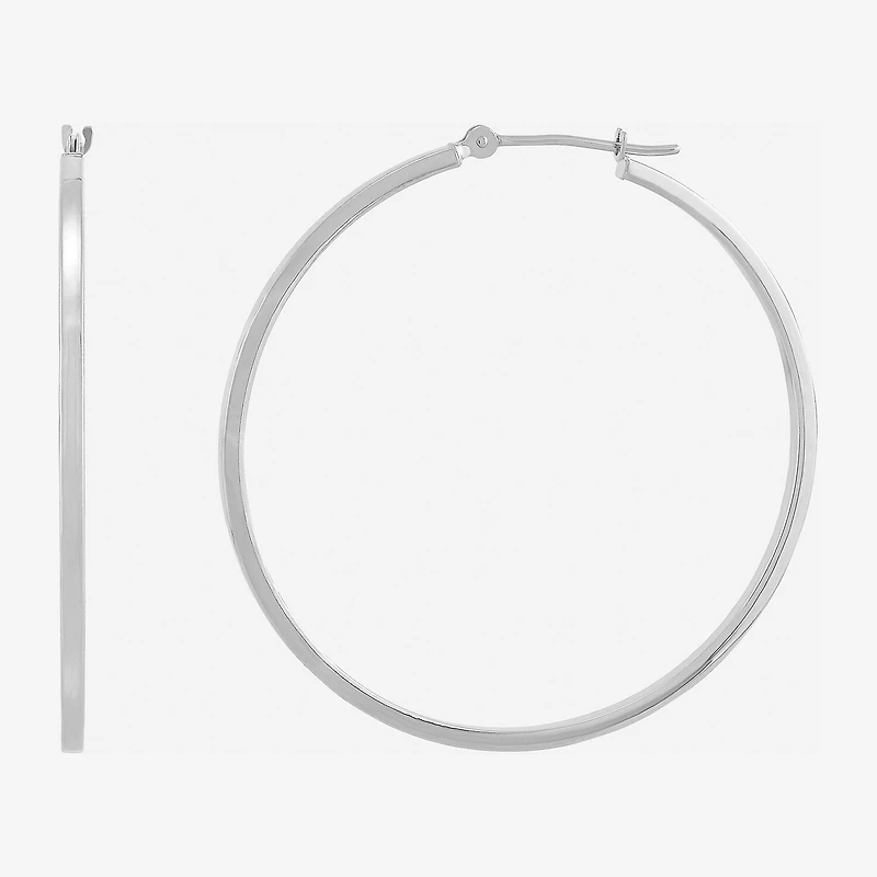 Womens 10K Gold 40mm Round Hoop Earrings