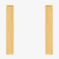 14K Gold 12.7mm Bar Stud Earrings