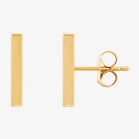 14K Gold 12.7mm Bar Stud Earrings