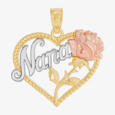 Nana Womens 14K Tri-Color Gold Heart Pendant