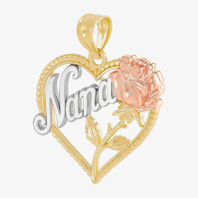 Nana Womens 14K Tri-Color Gold Heart Pendant