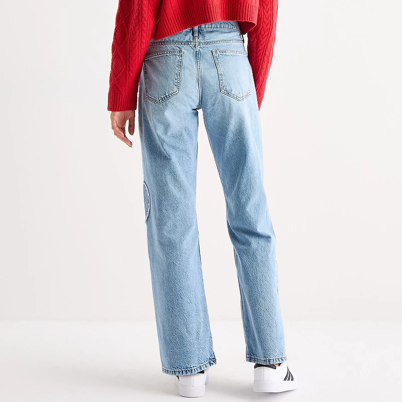 Arizona Womens Juniors Low Rise Straight Leg Jean