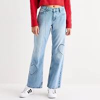 Arizona Womens Juniors Low Rise Straight Leg Jean