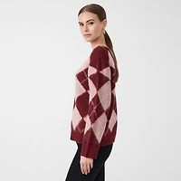 RM Rebecca Minkoff Womens V Neck Long Sleeve Pullover Sweater