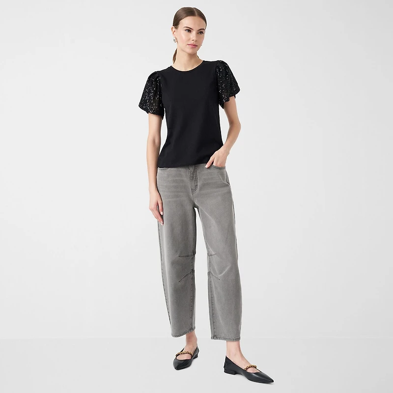RM Rebecca Minkoff Womens Round Neck Short Sleeve T-Shirt