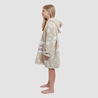 Dream Big Peace Out Lounger Little & Kid Girls Plush Long Sleeve Hooded Nightgown