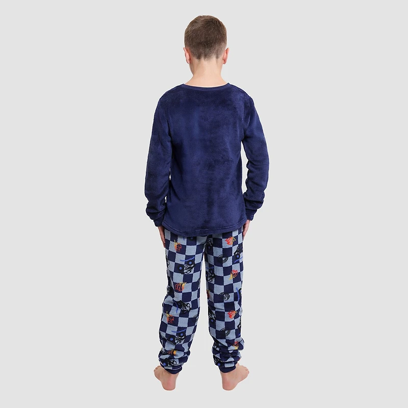 Dream Big Peace Out Little & Kid Boys Plush Crew Neck Long Sleeve 2-pc. Pajama Set