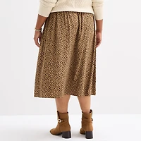 St. John's Bay Womens Plus Midi A-Line Skirt