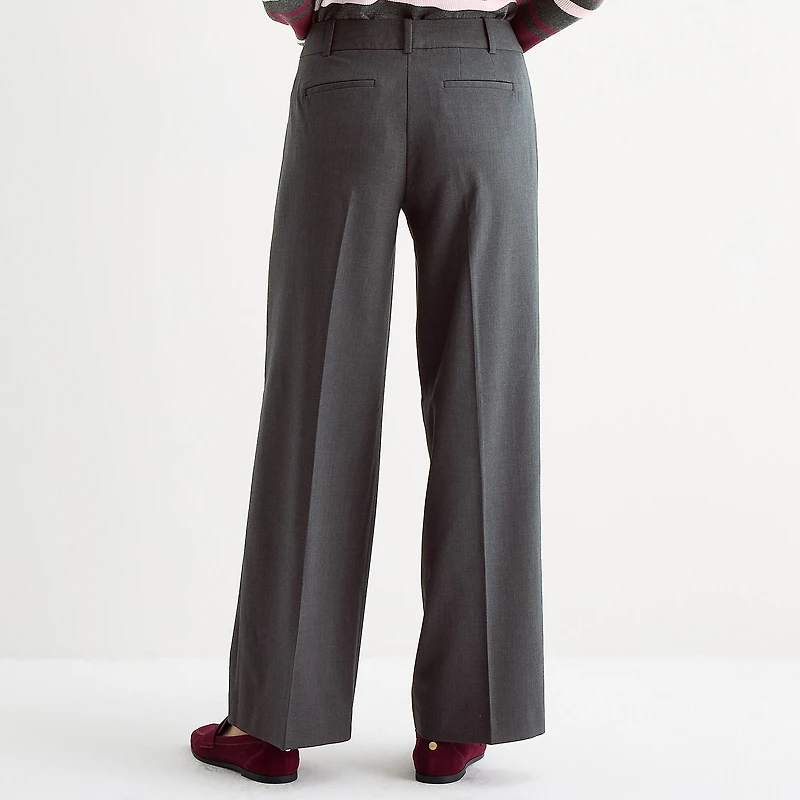 Liz Claiborne Audra Womens Wide Leg Mid Rise Trouser