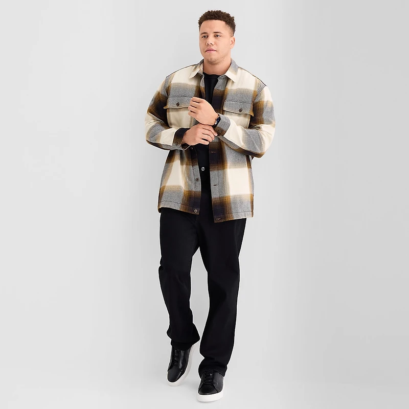 mutual weave Mens Midweight Big and Tall Shirt Jacket