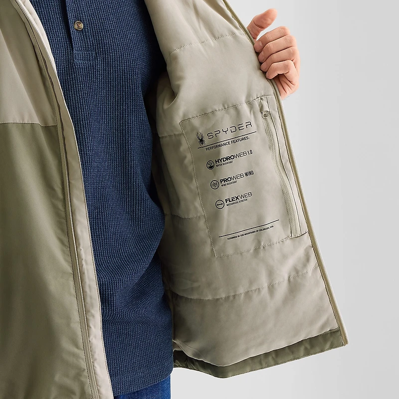 Spyder Mens Hooded Midweight Utility Jacket
