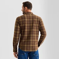 mutual weave Cozy Knit Mens Long Sleeve Regular Fit Button-Down Shirt