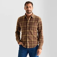 mutual weave Cozy Knit Mens Long Sleeve Regular Fit Button-Down Shirt