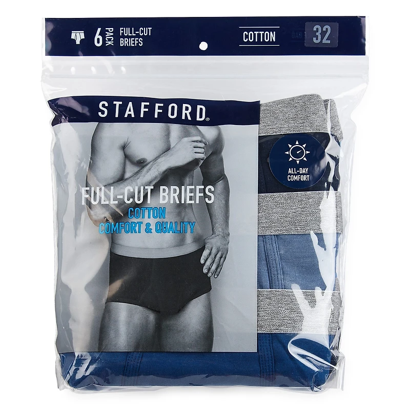 Stafford Full-Cut Mens 6 Pack Briefs 302852