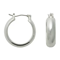 Bold Elements Silver Tone Thick Womens 22.3mm Hoop Earrings