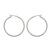 Bold Elements Thin Womens 35mm Hoop Earrings