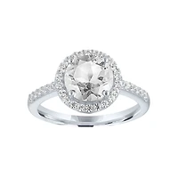 Womens Lab Created White Sapphire Sterling Silver Cocktail Ring