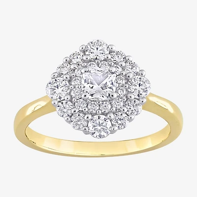 Womens 1 CT. T.W. Lab Created White Moissanite 10K Gold Cocktail Ring