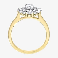 Womens 1 CT. T.W. Lab Created White Moissanite 10K Gold Cocktail Ring
