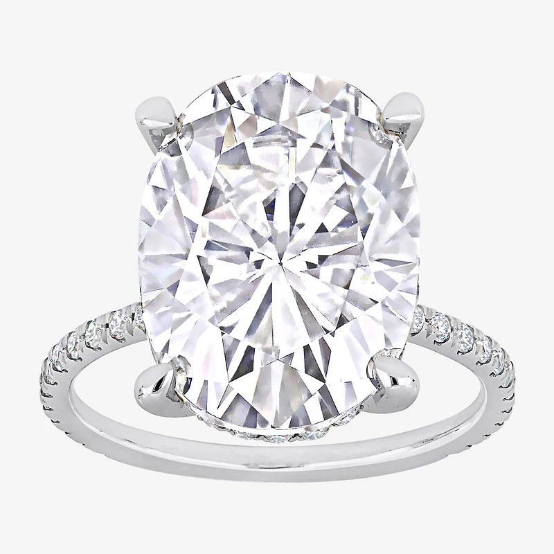Womens 8 Ct.T.W. Lab Created White Moissanite 10K Gold Engagement Ring