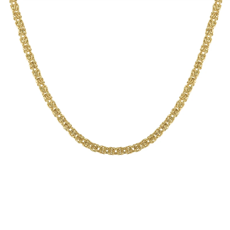 Unisex Adult 10K Gold 20 Inch Byzantine Chain Necklace