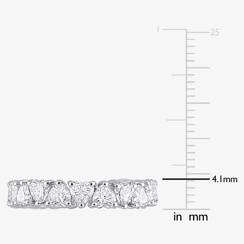 Womens 4MM 3 3/8 Ct. T.W. Lab Created White Moissanite Sterling Silver Heart Eternity Wedding Band
