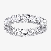 Womens 4MM 3 3/8 Ct. T.W. Lab Created White Moissanite Sterling Silver Heart Eternity Wedding Band