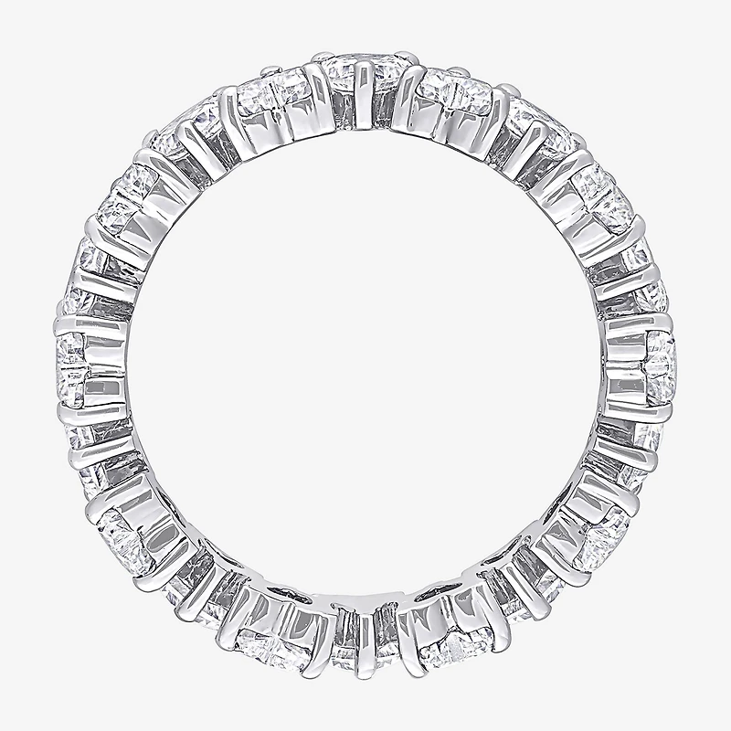Womens 4MM 3 3/8 Ct. T.W. Lab Created White Moissanite Sterling Silver Heart Eternity Wedding Band