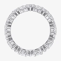 Womens 4MM 3 3/8 Ct. T.W. Lab Created White Moissanite Sterling Silver Heart Eternity Wedding Band