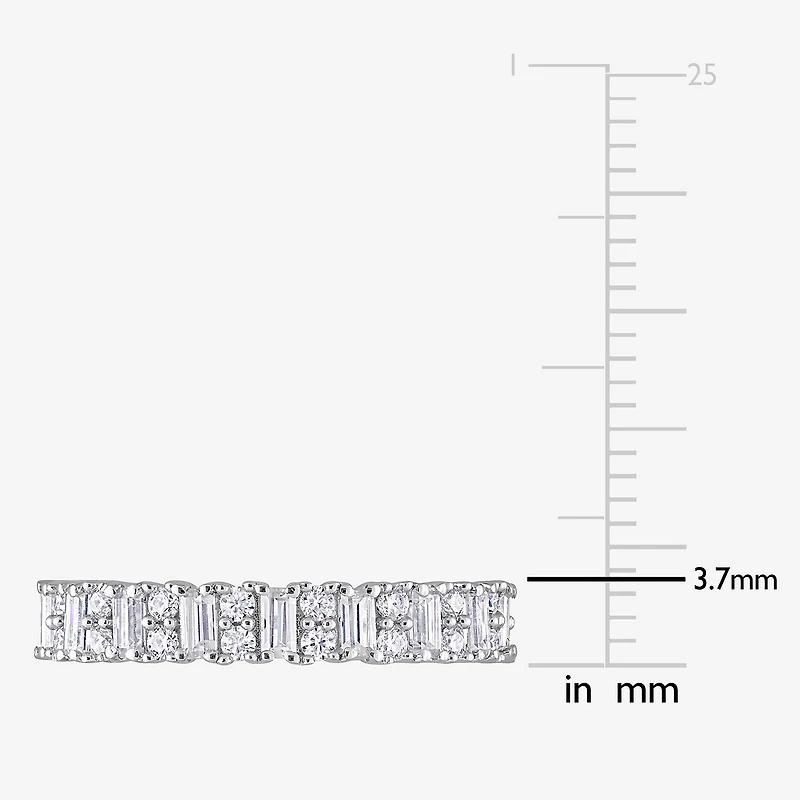 Womens 3.5MM 1 1/2 CT. T.W. Lab Created White Moissanite Sterling Silver Eternity Wedding Band