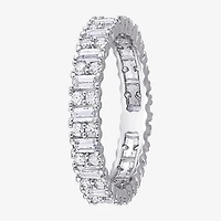 Womens 3.5MM 1 1/2 CT. T.W. Lab Created White Moissanite Sterling Silver Eternity Wedding Band